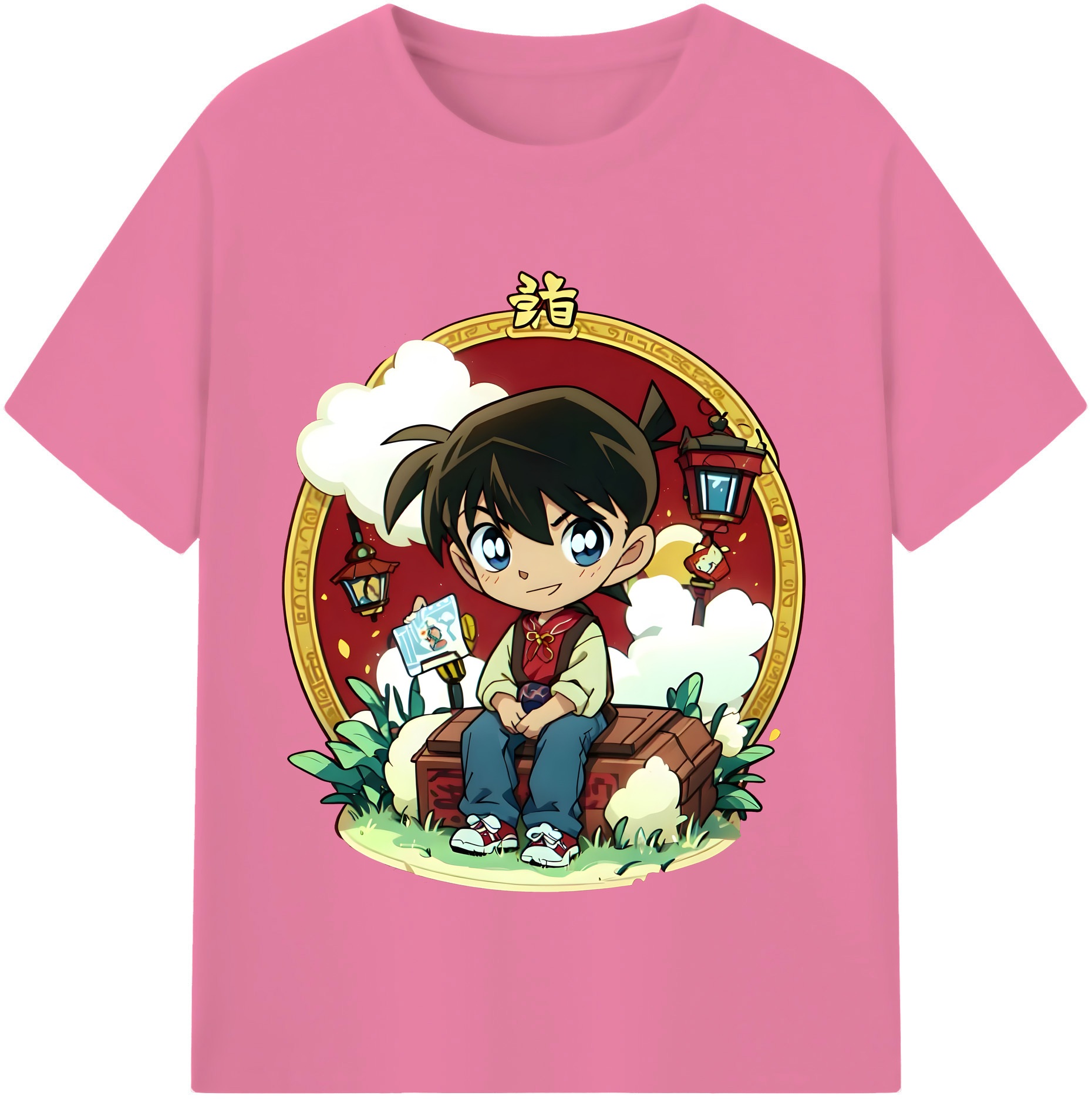 （画像用） 名探偵コナン 江戸川 コナン Detective Conan Conan Edogawa 綿100％半袖Tシャツ（フロントプリント）